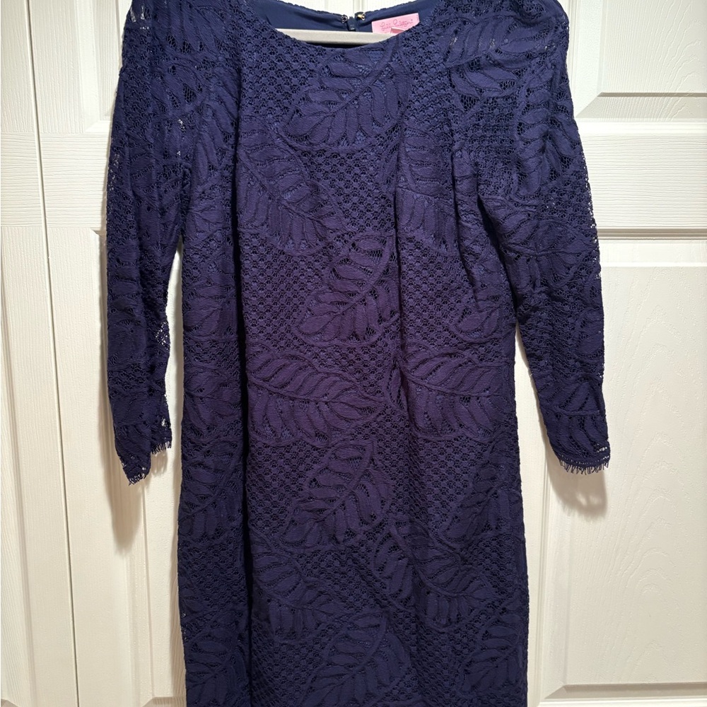 Lilly Pulitzer Elegant Navy Lace Dress
